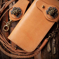 Handmade Leather Mens Chain Biker Wallet Cool Leather Wallet With Chain Wallets for Men - imessengerbags
