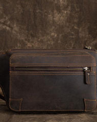 Cool Dark Brown LEATHER MENS FANNY PACK FOR MEN BUMBAG Vintage WAIST BAGS - imessengerbags