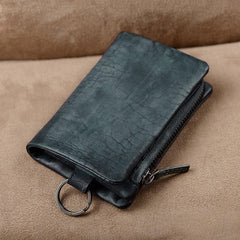 Handmade Mens Cool Leather Small KeyChain Wallet Men Small Wallet for Men