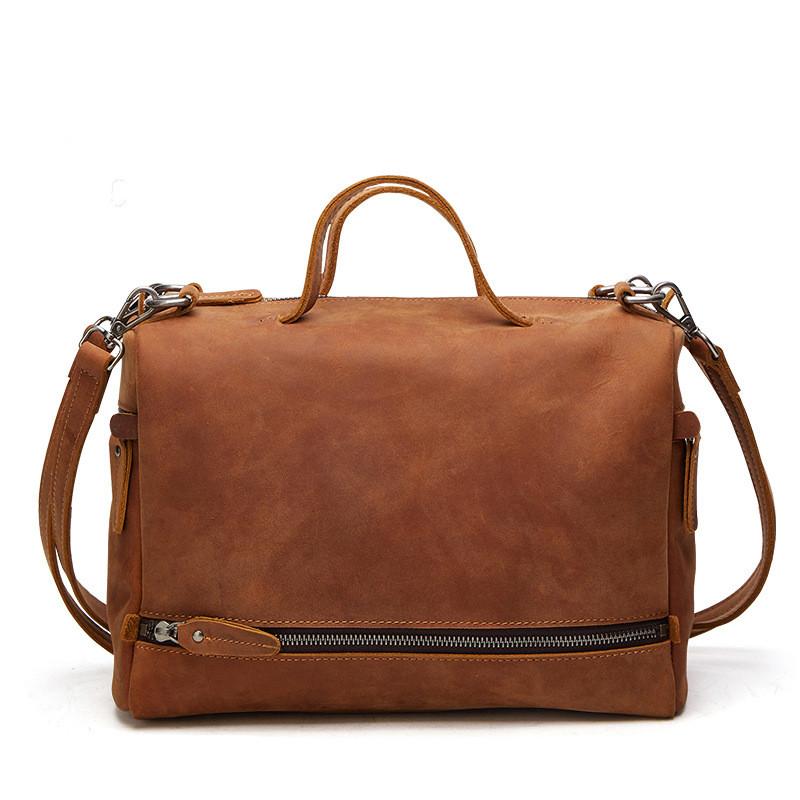 Casual Leather Mens Brown Messenger Bag Travel Bag Handbag Shoulder Bag for Men