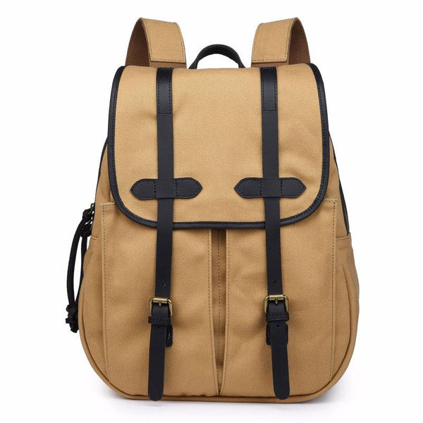 Mens Canvas Leather Backpacks Canvas Travel Backpack Canvas School Backpack for Men - imessengerbags