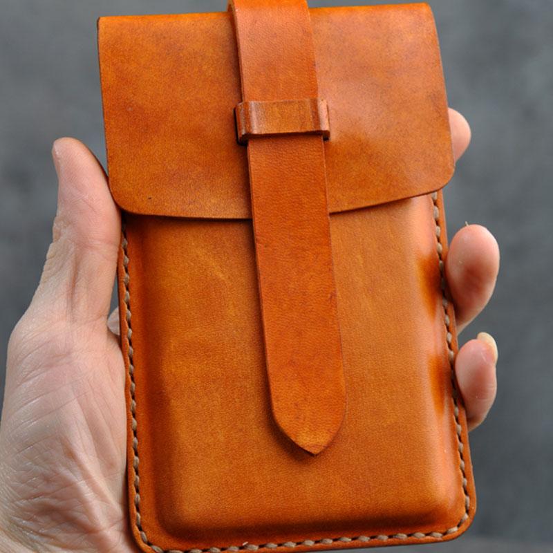 Handmade Leather Belt Pouch Mens Waist Bag Phone holsters for Men - imessengerbags