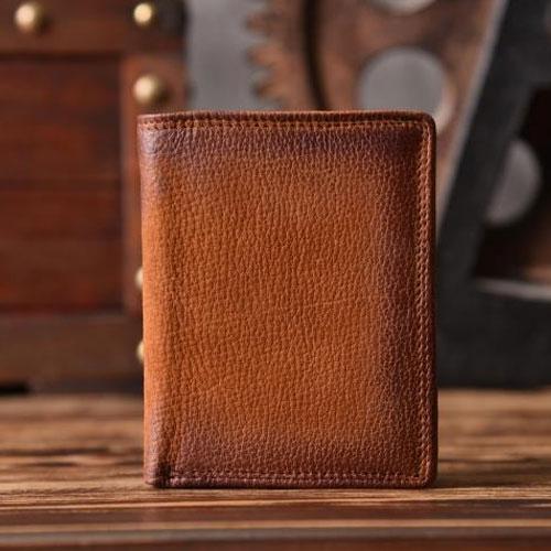 Handmade Mens Cool billfold Leather Wallet Men Small Slim Wallets Bifold for Men - imessengerbags