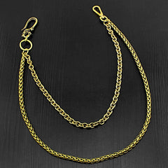 Badass Gold Double Long Skull Biker Wallet Chain Pants Chain wallet Chain For Men - imessengerbags