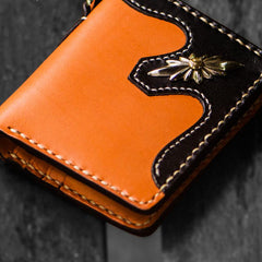 Handmade Leather Trucker Bag Mens billfold Wallet Cool Chain Wallet Biker Wallet for Men - imessengerbags