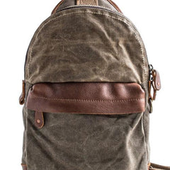 Canvas Leather Mens Cool Chest Bag Sling Bag Crossbody Bag Travel Bag Hiking Bag for men