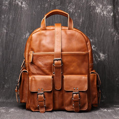 Cool Leather Mens 15inch Computer Bag Satchel Backpacks Travel Backpack Backpack for Men - imessengerbags