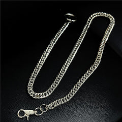 Badass Men's Silver Stainless Steel Wallet Chain Pants Chain Long Biker Wallet Chain For Men - imessengerbags