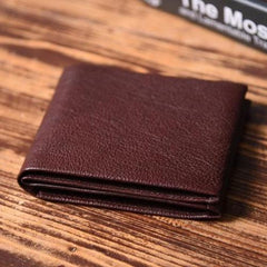 Genuine Leather Mens Cool billfold Leather Wallet Men Small Wallets Bifold for Men - imessengerbags