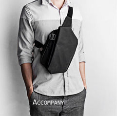 Cool OXFORD CLOTH PVC Black Men's Sling Bag One Shoulder Backpack For Men - imessengerbags