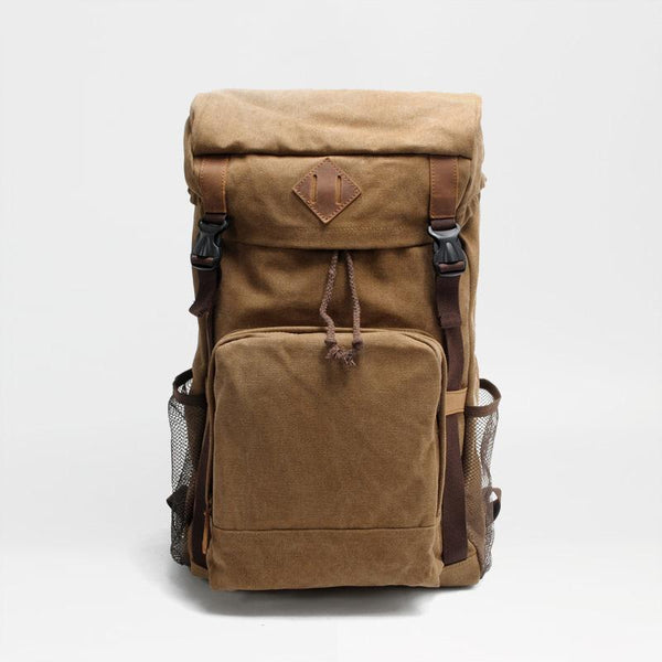 Cool Canvas Mens Retro Large 15‘’ Backpack Travel Backpack Hiking Backpack for Men - imessengerbags