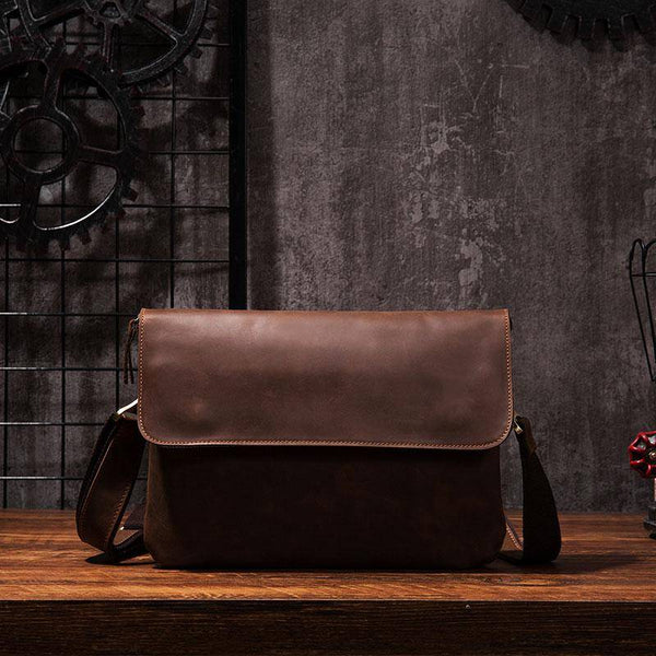 Cool Leather Mens Small Side Bag 11inch Clutch Purse Bag Messenger Bag for Men - imessengerbags