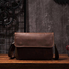 Cool Leather Mens Small Side Bag 11inch Clutch Purse Bag Messenger Bag for Men