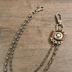 Badass Men's Fashion Silver Star Long Wallet Chain Pants Chain Biker Wallet Chain For Men - imessengerbags
