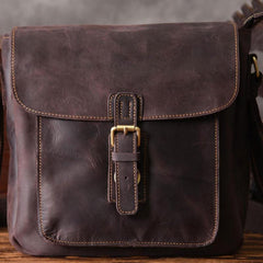 Handmade Leather Mens Cool Shoulder Bag Messenger Bag Chest Bag Bike Bag Cycling Bag for men - imessengerbags
