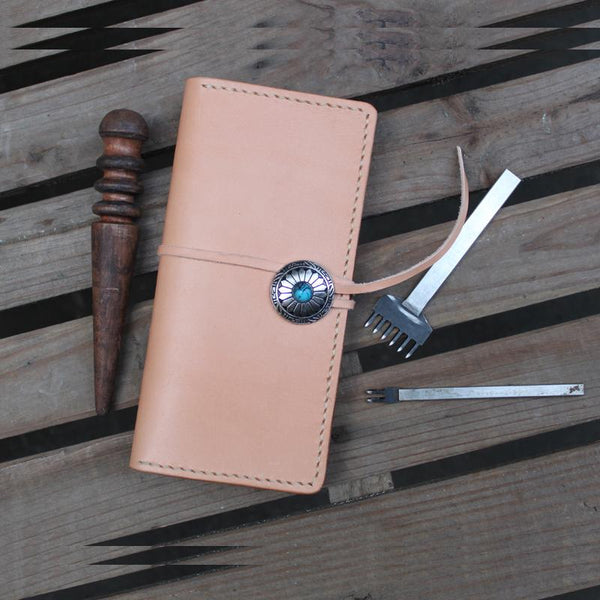 Handmade Leather Mens Vintage Long Wallet Cool Long Wallet for Men - imessengerbags