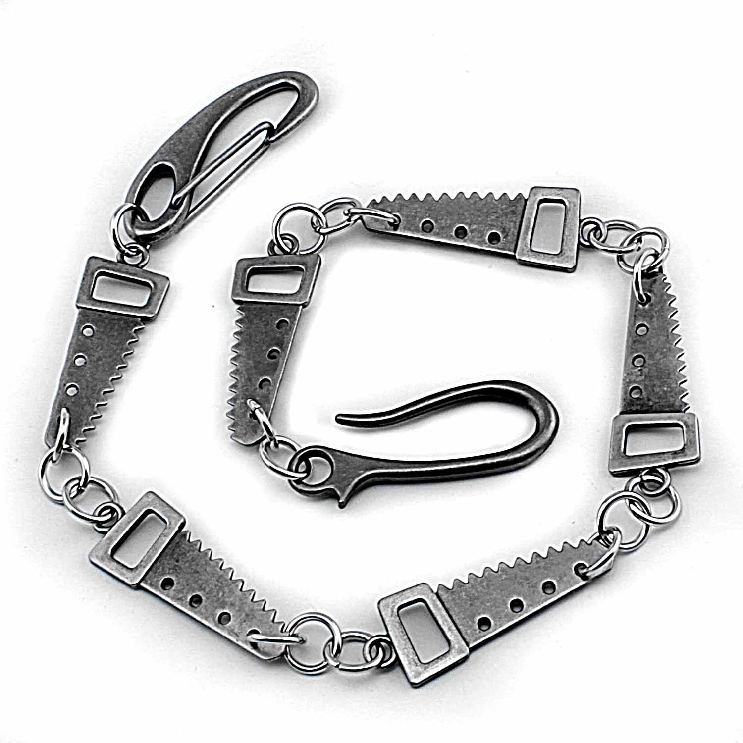 Cool SAW Silver Punk Pants Chain Wallet Chain Jeans Chain Jean Chain Biker Wallet Chain For Men - imessengerbags