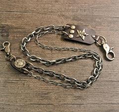 Cool Men's Silver Skull Double Long Wallet Chain Pants Chain Biker Wallet Chain For Men - imessengerbags