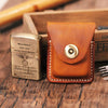 Handmade Light Brown  Leather Mens Zippo Lighter Case With Belt Loop Zippo  Standard Lighter Holders For Men