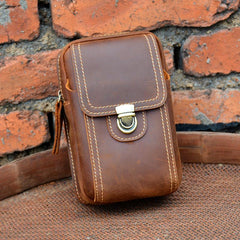 Cool Leather Men's Cell Phone Holster Belt Pouch Belt Bag Waist Bag For Men - imessengerbags