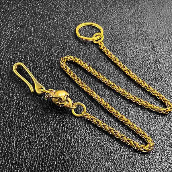 Cool Brass 18" Mens Lizard Skull Key Chain Pants Chain Wallet Chain Motorcycle Wallet Chain for Men