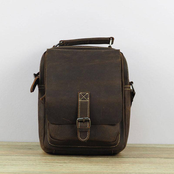 Cool Leather Mens Small Messenger Bag Side Bag Small Vintage Shoulder Bag for Men - imessengerbags