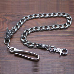Cool Men's Handmade Stainless Steel Old Silver Biker Wallet Chain Pants Chain Wallet Chain For Men