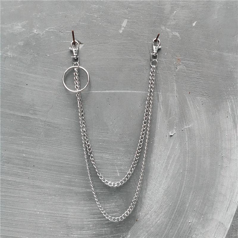 Badass Punk Mens Long Two Layer Pants Chain Long Wallet Chain For Men - imessengerbags