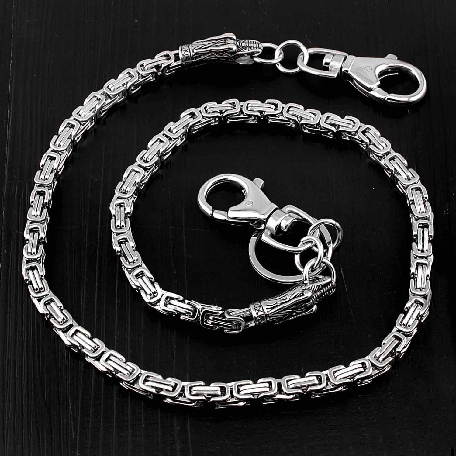 Badass Dragon Silver Long Biker Chain Wallet STAINLESS STEEL Pants Chain Wallet Chain For Men - imessengerbags