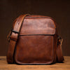 Vintage Brown Leather Small Vertical Postman Bag Messenger Bag Courier Bag for Men