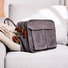 Canvas Cool Mens Small Square Side Bag Canvas Messenger Bags Canvas Travel Courier Bags for Men - imessengerbags