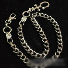 Badass Mens Silver Long Stainless steel Cross Key Chain Pants Chain Wallet Chain For Men - imessengerbags