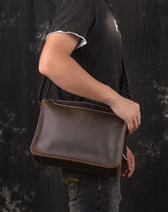 Vintage Leather Mens Messenger Bag Shoulder Bag For Men - imessengerbags