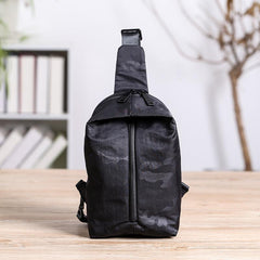 Cool Black Nylon Men's Sling Bag Camouflage Chest Bag Nylon One shoulder Backpack Sports Bag For Men - imessengerbags