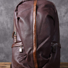 Genuine Leather Mens Cool Backpack Sling Bag Large Travel Bag Hiking Bag for men - imessengerbags