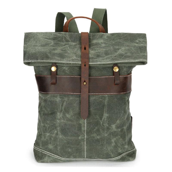 Waxed Canvas Mens Cool Backpacks Canvas Travel Backpack Canvas School Backpack for Men - imessengerbags