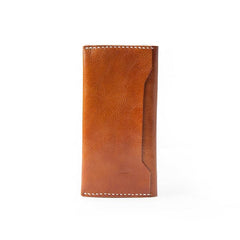 Brown Handmade Leather Mens Long Wallet Bifold Long Wallet Cellphone Wallet For Men - imessengerbags
