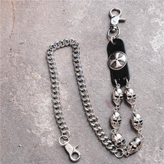 Badass Hip Hop Mens Skull Cross Wallet Chain Silver Pants Chain Biker Chain For Men