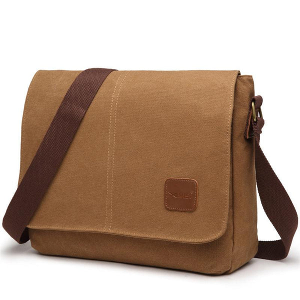 Cool Canvas Mens Side Bag Black Shoulder Bag Gray College Bag Khaki Messenger Bag for Men