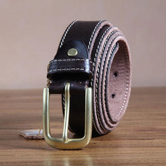 Genuine Leather Punk Rock Biker Trucker Mens Belt Men Black Coffee Belt for Men