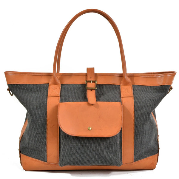 Cool Canvas Leather Mens Womens Casual Shopping Bag Tote Bag Shoulder Bag Tote Purse For Men - imessengerbags