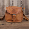 Brown Leather Small Small Saddle Messenger Bag Mini Shoulder Bag Side Bag For Men