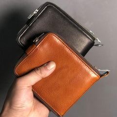 Genuine Leather Mens Cool billfold Leather Wallet Men Small Wallets Bifold for Men - imessengerbags