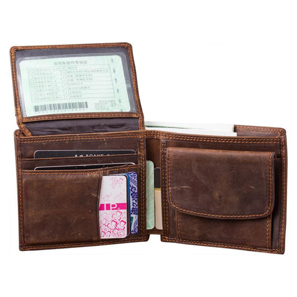 Bifold Leather Mens Large Wallet Small Wallet billfold Wallet Driver's License Wallet for Men