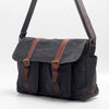 Canvas Mens Side Bag 15'' Black Large Courier Bag Postman Bag Messenger Bag for Men