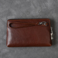 Cool Leather Mens Brown Business Clutch Bag Black Long Wallet For Men - imessengerbags