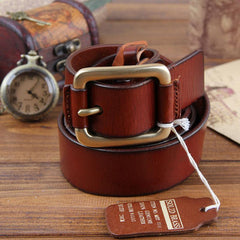 Genuine Leather Punk Rock Biker Trucker Mens Belt Men Black Coffee Belt for Men