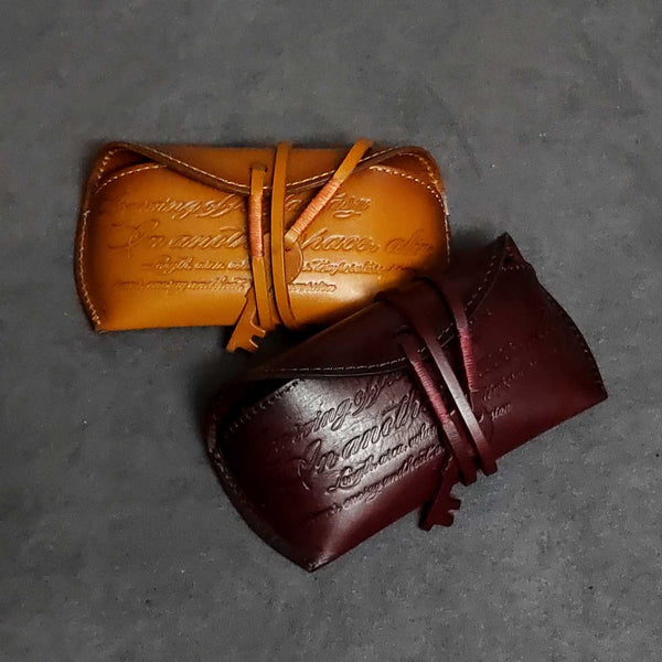 Handmade Vintage LEATHER MEN'S Womens Sunglasses Box Case Yellow Brown Glasses Holder For Men - imessengerbags