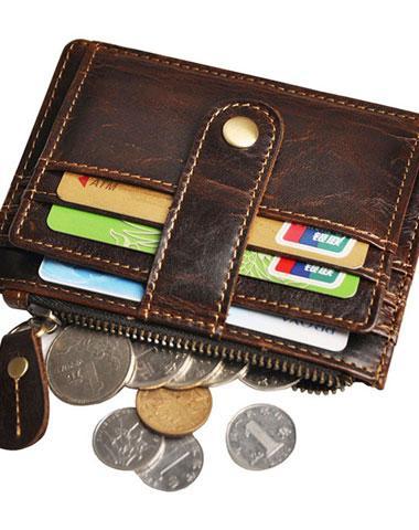 Vintage Leather Mens Front Pocket Wallet Slim Wallet for Men - imessengerbags