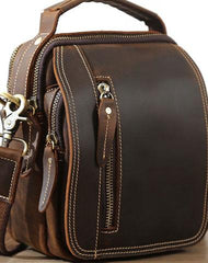 Cool Leather Vintage Small Side Bags Waist Bag Belt Pouch Small Shoulder Bags For Men - imessengerbags